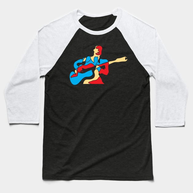 Abstract Guitarist Modern Style Baseball T-Shirt by jazzworldquest